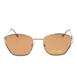 Ochelari de soare cu rama metalica subtire si lentile maro UV400