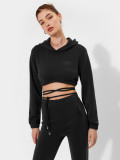 Hanorac de trening crop top cu șnururi cu adaos de modal 4F x Local Heroes, 4F Sportswear