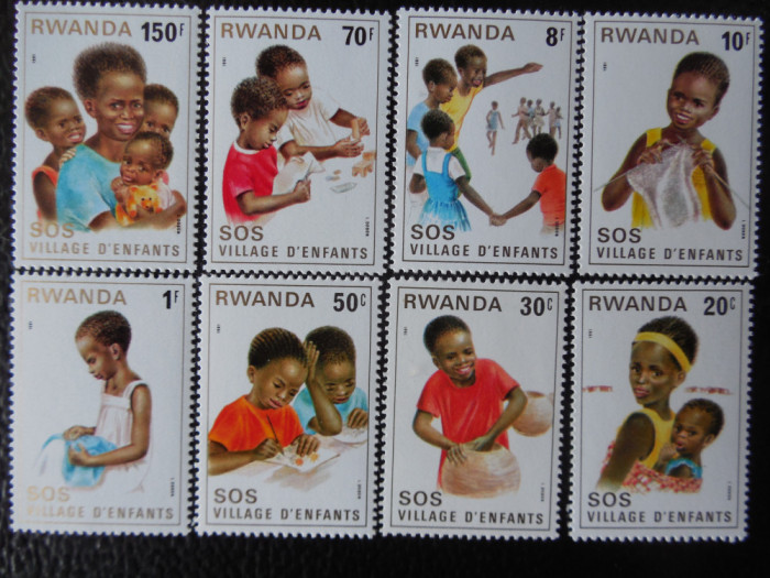 Ruanda-Pentru copii-serie completa-nestampilate
