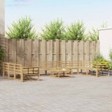 vidaXL Set de canapele de exterior 11 pcs Alb Lemn Solid de Acacia 3387148