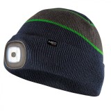 Caciula cu lanterna LED, albastru marin-gri-verde PREMIUM 81-630