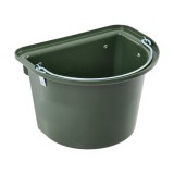 Găleată de hrănire pentru cabaline, cu dispozitiv de fixare și m&acirc;ner, verde &icirc;nchis, 12&nbsp;litri