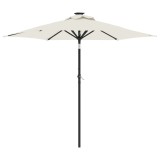 Umbrela soare de gradina stalp din otel, alb, 225x225x212 cm