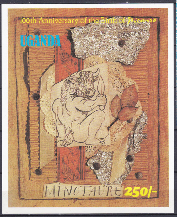 DB1 Pictura Picasso 100 Ani 1981 Uganda SS MNH