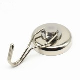 Magnet neodim oală D 36 mm cu c&acirc;rlig / cuier rotativ cu 2 grade de libertare 180 / 360