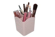 Suport pensule, organizator cosmetice, Roz