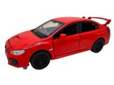 Macheta Subaru WRX STI rosu 1:30 replica metal lumini si sunete usi capota si portbagaj functionale