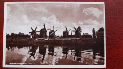 Romania-1945-Bucuresti-Mori de vant in parcul nat.-cenz. Buzau-C.P.circ.-RARA foto