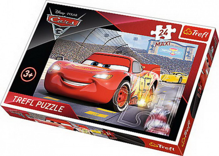 Puzzle Trefl Maxi, Disney Cars 3 - Campionul Mcqueen, 24 piese mari