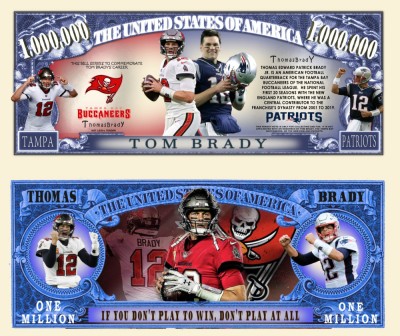 ! SUA = FANTASY NOTE (TJ6) = TOM BRADY , JUCATOR DE FOTBAL AMERICAN - 2020 - UNC foto