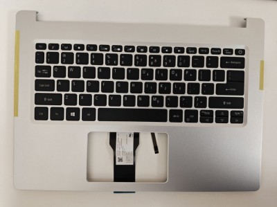 Carcasa superioara cu tastatura palmrest Laptop, Acer, Swift S40-51, 6B.HUSN8.001, HQ20900695000, iluminata, argintie, layout US foto