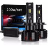 Set 2 becuri LED H7 V80, Canbus, 200W, lumina alb-rece, 12.000 lumeni, IPF