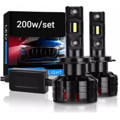 Set 2 becuri LED H7 V80, Canbus, 200W, lumina alb-rece, 12.000 lumeni
