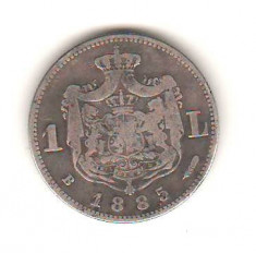 SV * Romania 1 LEU 1885 ARGINT .835 * Regele Carol I * Relativ RARA ! foto