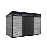 Signature pent 11x7 casă de grădină din plastic gri furtună