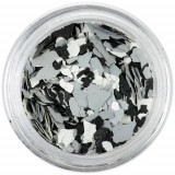 Fulgi de confetti cu o formă nedefinită - albe, gri, negre, INGINAILS