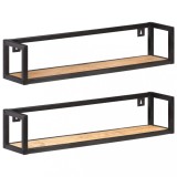 vidaXL Rafturi de perete, 2 buc., 80 cm, lemn de mango nefinisat 320670