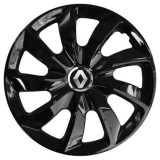 Set 4 Capace Roti 17 inch, Stig Negru Lucios, Compatibil cu Renault