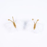 Set 2 agrafe de par fluturi albi