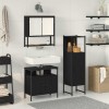 VidaXL Set de mobilier pentru baie 3 pcs Negru 33 x 33 x 120.5 cm 3334378