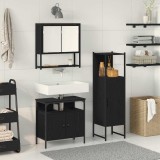 VidaXL Set de mobilier pentru baie 3 pcs Negru 33 x 33 x 120.5 cm