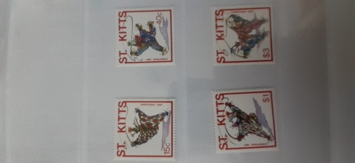 St Kitts-Craciun 1987 ,arta,pictura,carnaval- serie completa, nestampilate -MNH (W1)