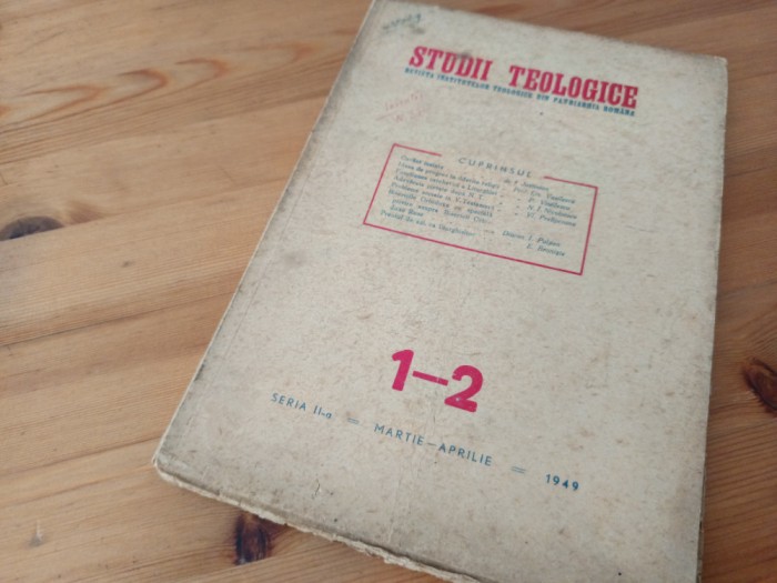STUDII TEOLOGICE NR.1-2/1949 TEXTE PF JUSTINIAN,PR. P.VINTILESCU,ENE BRANIȘTE...