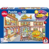 Puzzle 100 piese, Elicopter de salvare + Cadou: macheta Siku, Schimdt