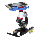 Microscop pentru copii, cu suport pentru telefon, 100x1200, Alb, Altele, Plastic