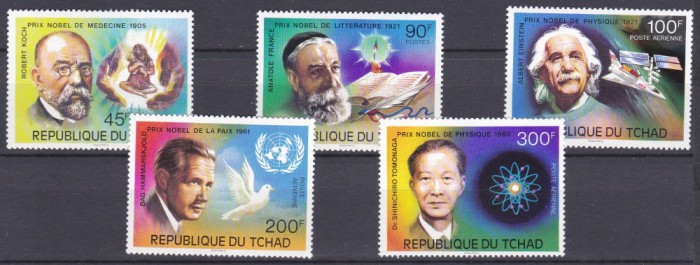 DB1 Ciad Laureati Nobel 1976 5 v. MNH