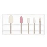 Set 5 Capete pentru Aparat Manichiura și Pedichiura, Alb, Plastic, CMCLASS