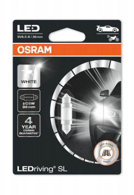 Bec LED sofit C5W Osram LEDriving SL 6000k 36mm numar plafon foto