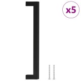 Manere de dulap, 5 buc., negru, 224 mm, otel inoxidabil