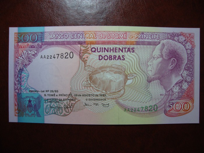 SAO TOME &amp; PRINCIPE 500 DOBRAS 30.08.1993 UNC