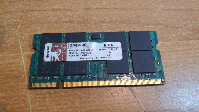 Ram Laptop Kingston 1GB DDR2 667MHz KVR667D2S5-1G