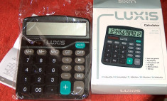 calculator de birou Luxis, alimentare duala, 12 digiti, nou foto