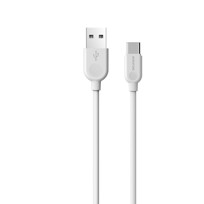 Cablu Date si Incarcare USB la USB Type-C Borofone BX14 LinkJet, 2 m, Alb