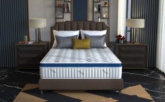 Saltea cu arcuri Somnomed Complete Care 4Family 90x200, inaltime 26 cm, spuma cu memorie, husa tratament antifungic, fermitate mediu-tare, sistem aeri