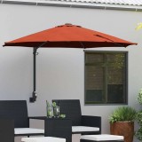 VidaXL Parasol de Grădină Montat pe Perete cu LED-uri, Terracotta, 248 cm