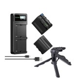 Cumpara ieftin Incarcator rapid dual NEEWER USB-C cu 2 baterii NP-F970 6600mAh, compatibil Sony NP-F550 NP-F570 NP-F750 NP-F970 pentru camere video si iluminare LED