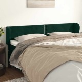 vidaXL Tăblie de pat cu aripioare verde &icirc;nchis 203x23x78/88 cm catifea 3117073