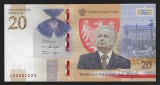 POLONIA 20 ZLOTI 2021 , P- 195a , LECH KACZYNSKI , It is Worth Being a Pole , UNC , in Folder bancar + pliant , necirculata