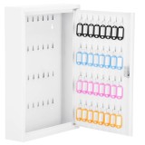 Cutie metalica din otel pentru 64 chei, echipata, 45x30x8cm, alba Household NewTrend