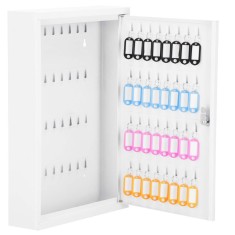 Cutie metalica din otel pentru 64 chei, echipata, 45x30x8cm, alba Household NewTrend