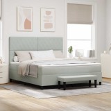 VidaXL Pat cu arcuri cu saltea Gri deschis 180 x 200 cm Catifea 3344462