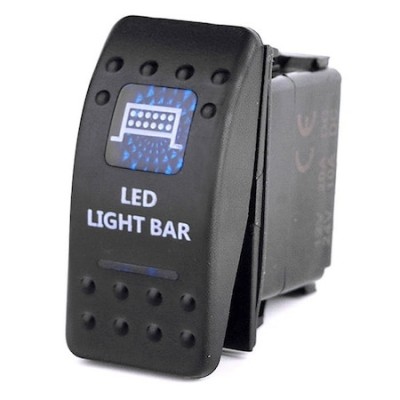 Buton , Intrerupator, Comutator, ON OFF, Auto, 12V 24V, cu LED Panou, Lumina Albastra, &amp;quot;LED LIGHT BAR&amp;quot; C00501 foto