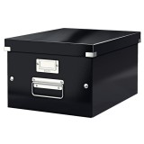 Cutie depozitare carton laminat pliabila cu capac 280 x 200 x 370 mm Leitz WOW Click&amp;Store negru