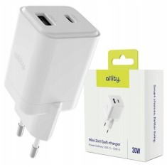 Incarcator Retea Allity ATC-01-30WAC GaN PD QC 1x USB-C 1x USB-A 30W Alb