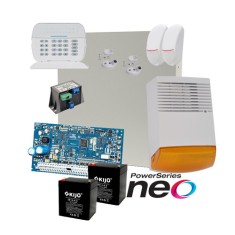 Kit alarma la efractie DSC NEO cu sirena exterioara KIT2016EXT-BS1