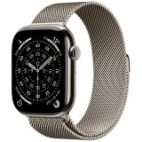 Apple Watch 11 GPS + Cellular, Carcasa Natural Titanium 46mm, Natural Milanese Loop - M/L